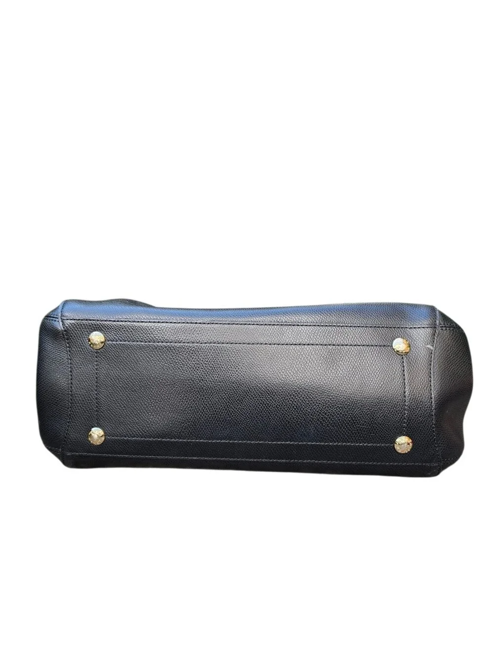 COACH Black Crossgrain Leather Margot Carryall Satchel